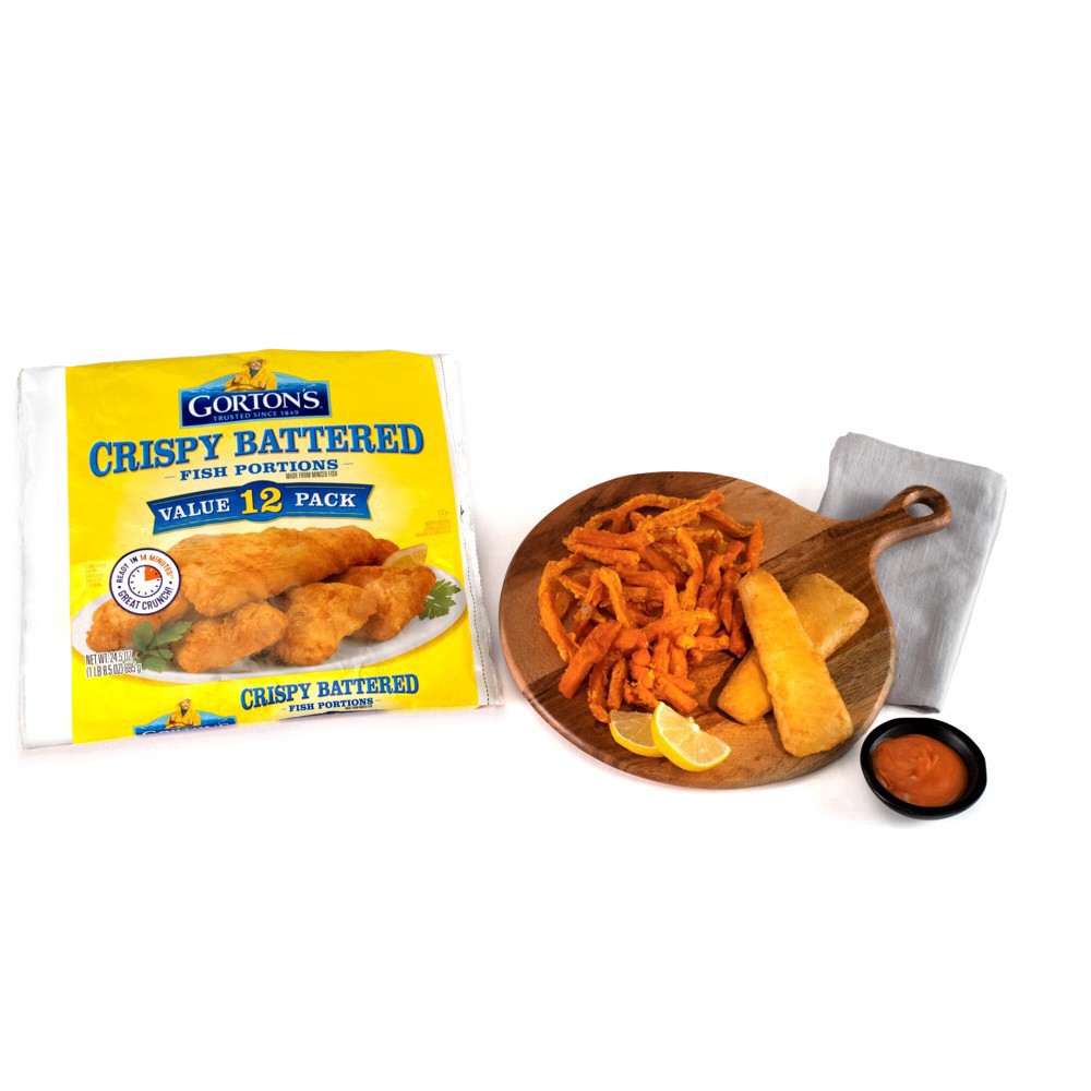 slide 8 of 34, Gorton's Value Pack Crispy Battered Fish Portions 12 ct Bag, 24.5 oz