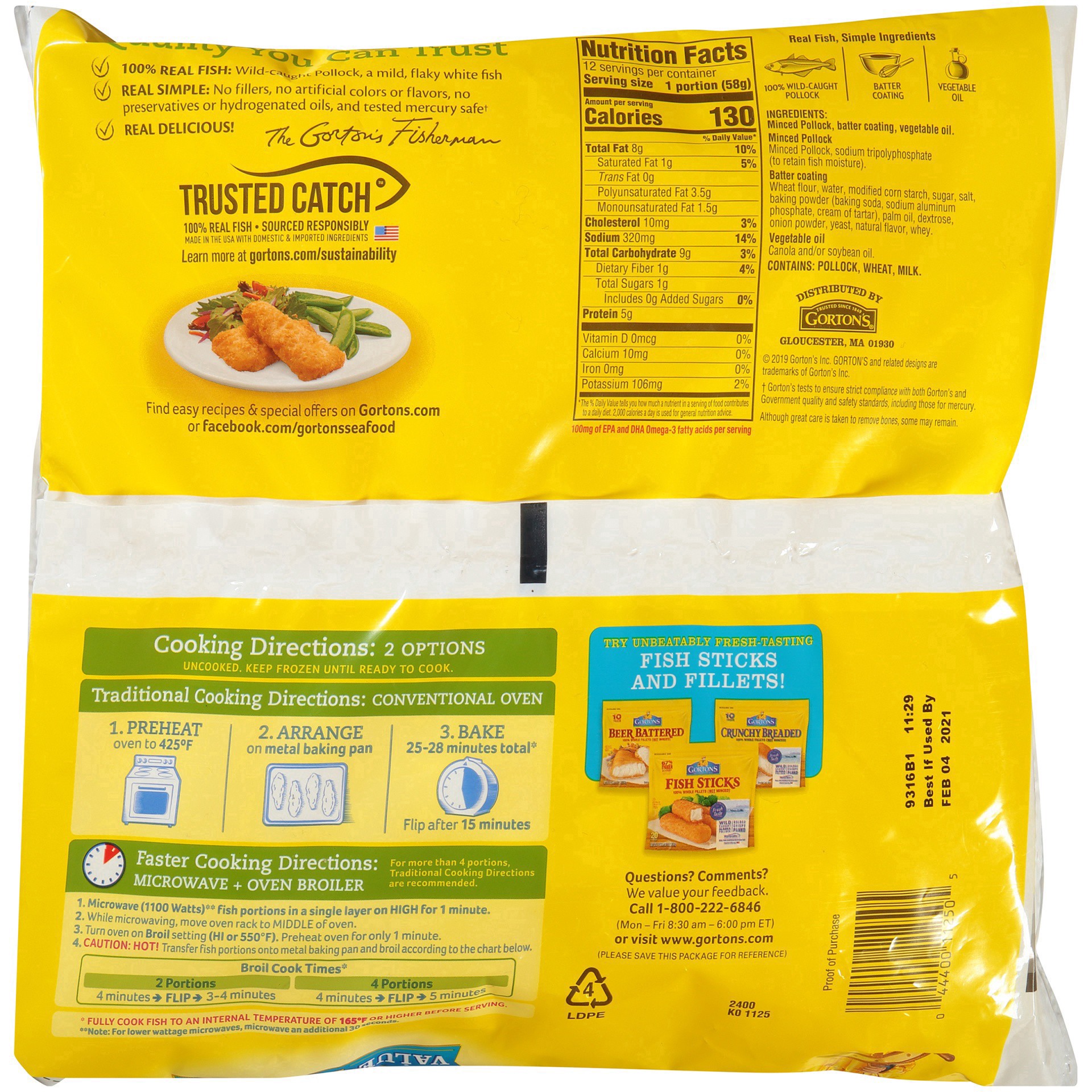 slide 28 of 34, Gorton's Value Pack Crispy Battered Fish Portions 12 ct Bag, 24.5 oz