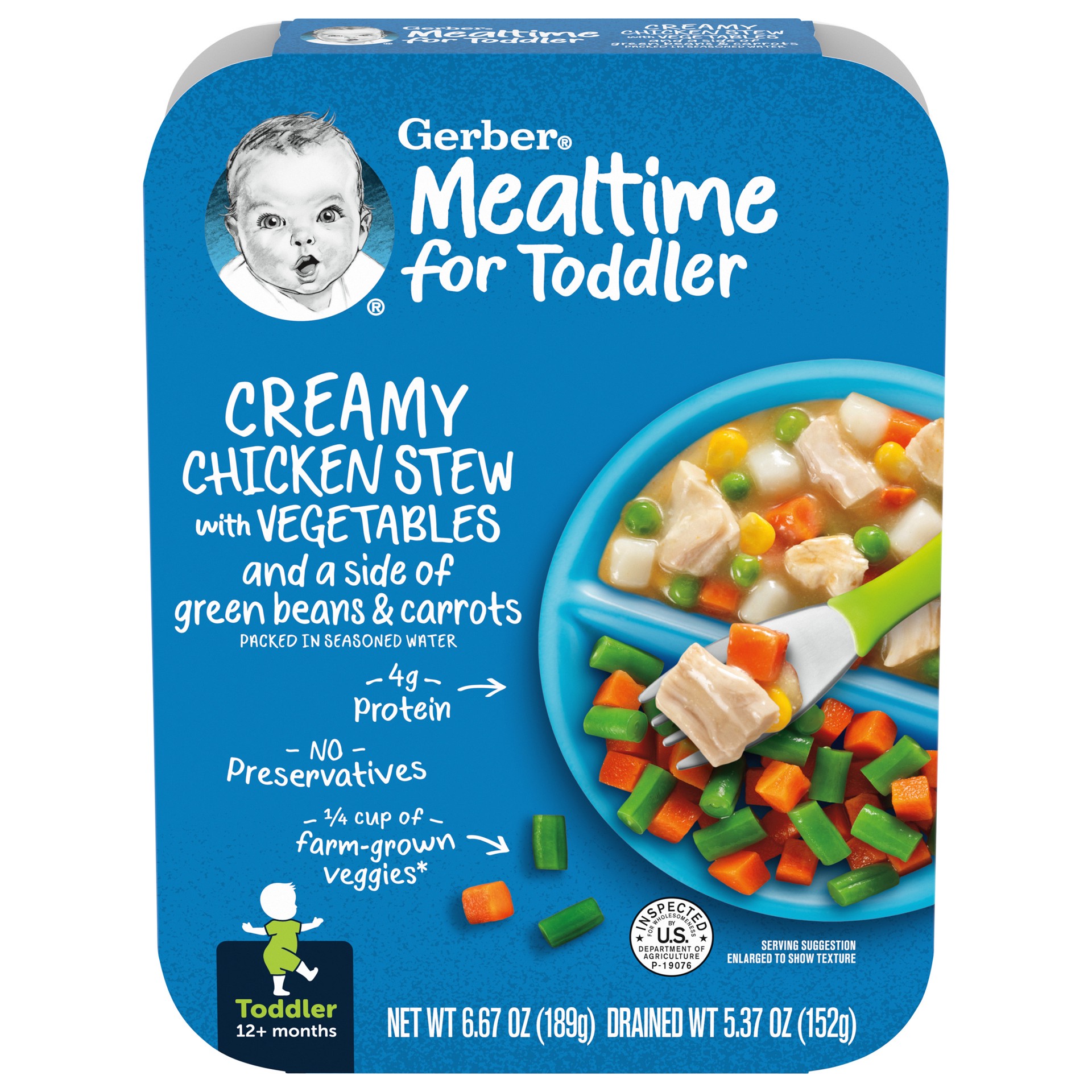 slide 1 of 5, Gerber (Pack of 8) Gerber Lil' Entrees Creamy Chicken Stew with Vegetables Toddler Food, 6.67 Oz Tray, 6.7 oz