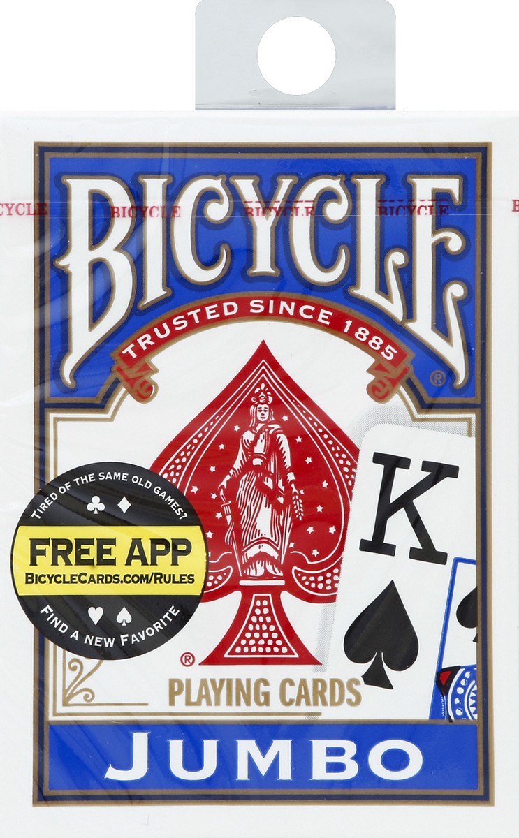slide 3 of 4, Bicycle Jumbo Playing Cards Blue, 1 ct