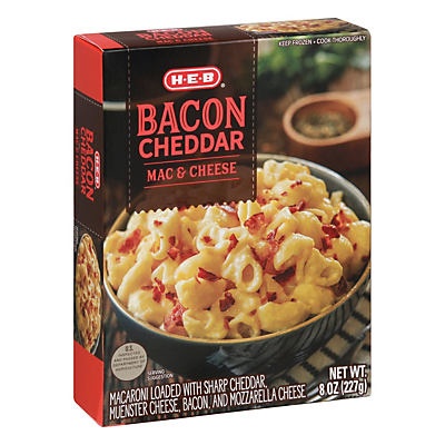 slide 1 of 1, H-E-B Mac & Cheese Bacon Cheddar, 8 oz