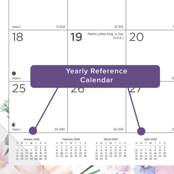 slide 2 of 6, 2026 Blueline® Colorful Monthly Desk Pad Calendar, 22"" x 17"", Passion, January To December, C194113, 1 ct