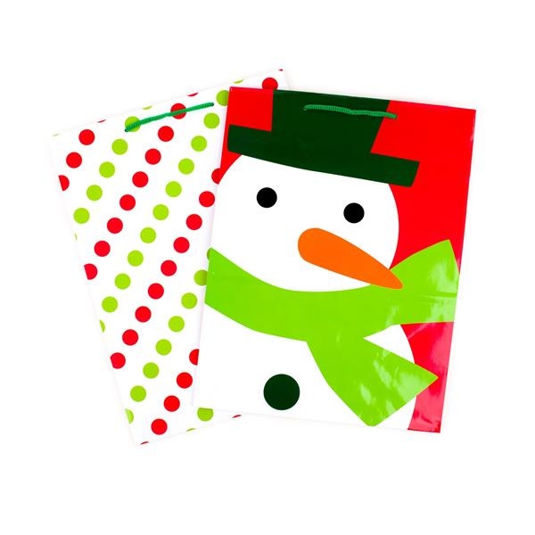 slide 1 of 1, Hallmark Large Christmas Gift Bags (Red & Green Icons, Pack Of 2), 1 ct