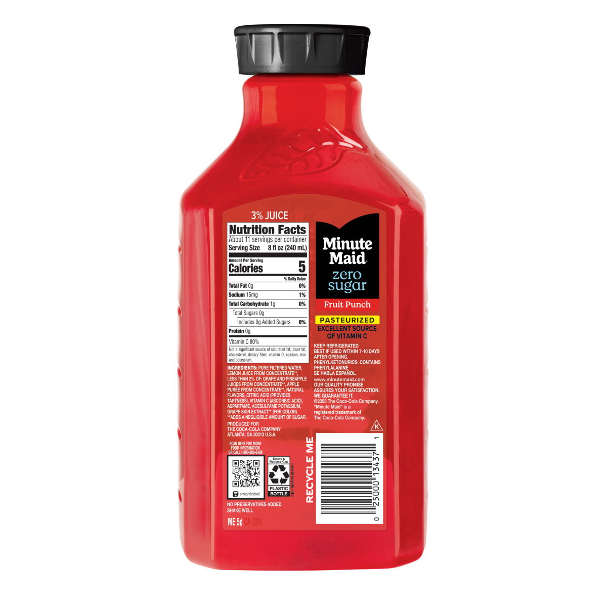 slide 2 of 5, Minute Maid Zero Sugar Fruit Punch Bottle, 89 fl oz, 89 fl oz