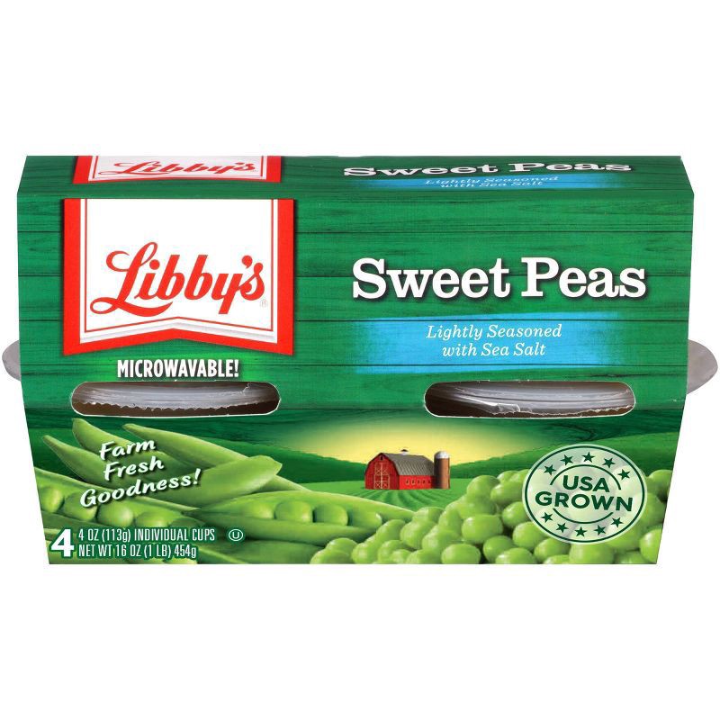 slide 1 of 9, Libby's Sweet Peas, 4 oz Cup, 4-Pack, 4 ct