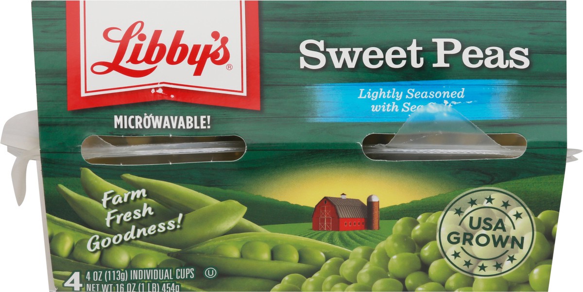 slide 5 of 9, Libby's Sweet Peas, 4 oz Cup, 4-Pack, 4 ct