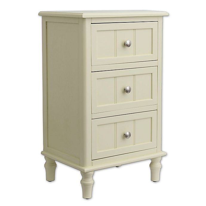 slide 1 of 3, Decor Therapy 3-Drawer Accent Table - Buttermilk, 1 ct