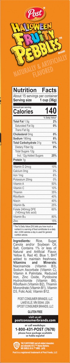 slide 11 of 12, Fruity Pebbles Halloween Cereal 18.5 oz, 18.5 oz