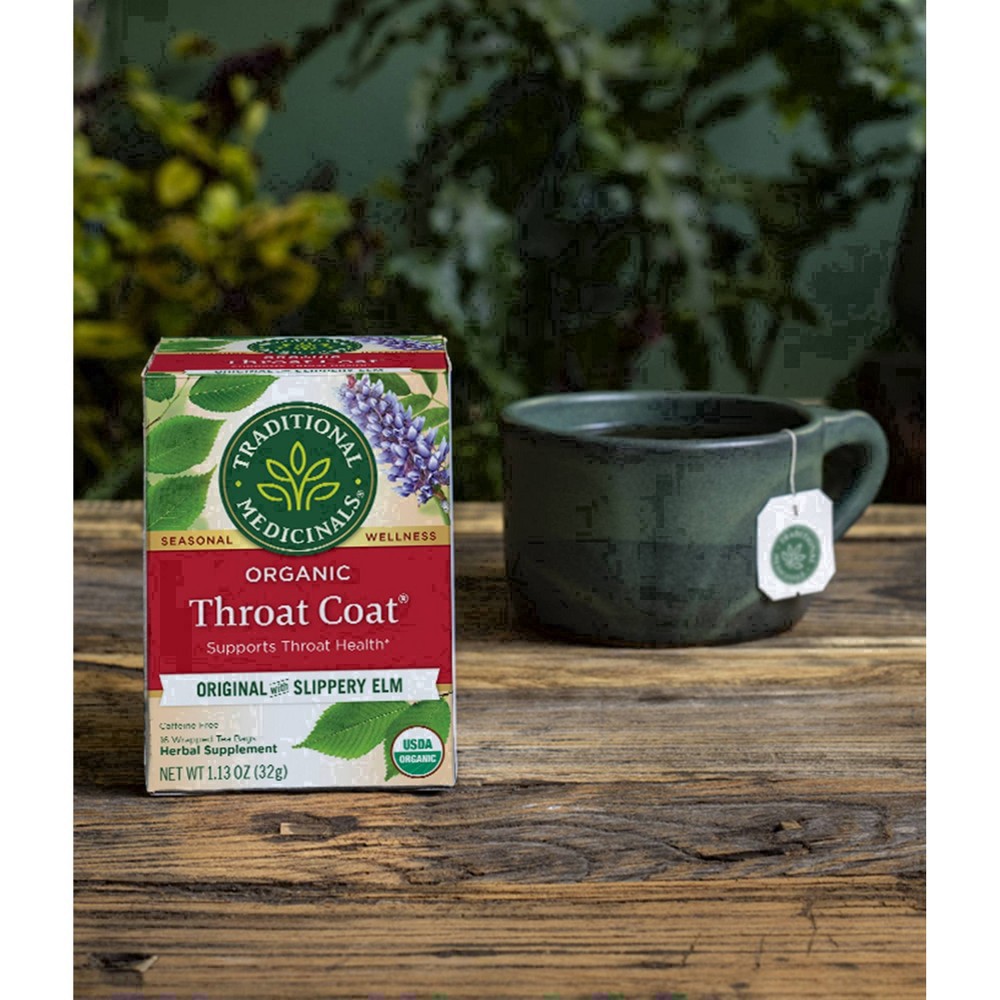 slide 46 of 103, Traditional Medicinals Organic Throat Coat, Caffeine Free Herbal Tea, 16 ct