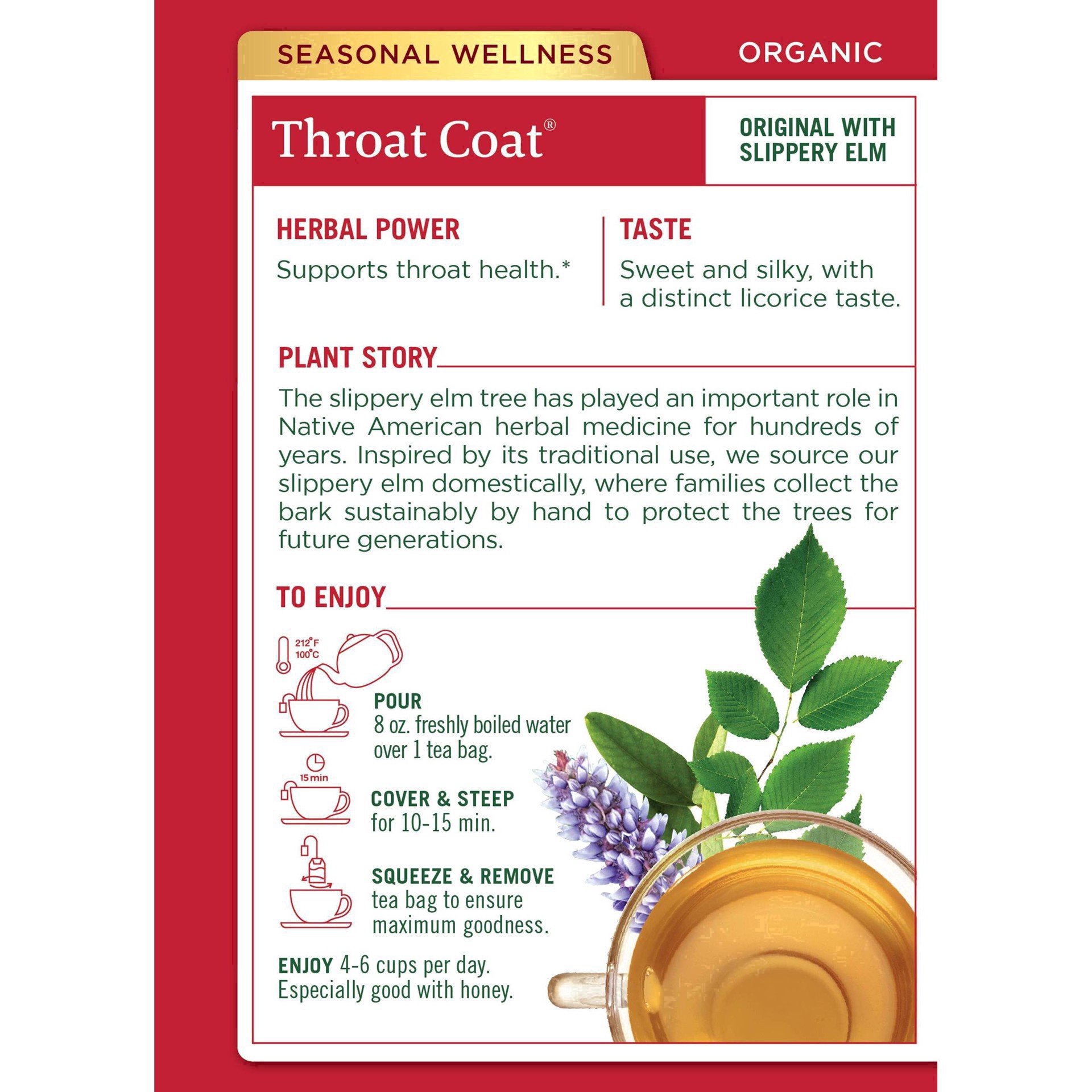 slide 38 of 103, Traditional Medicinals Organic Throat Coat, Caffeine Free Herbal Tea, 16 ct