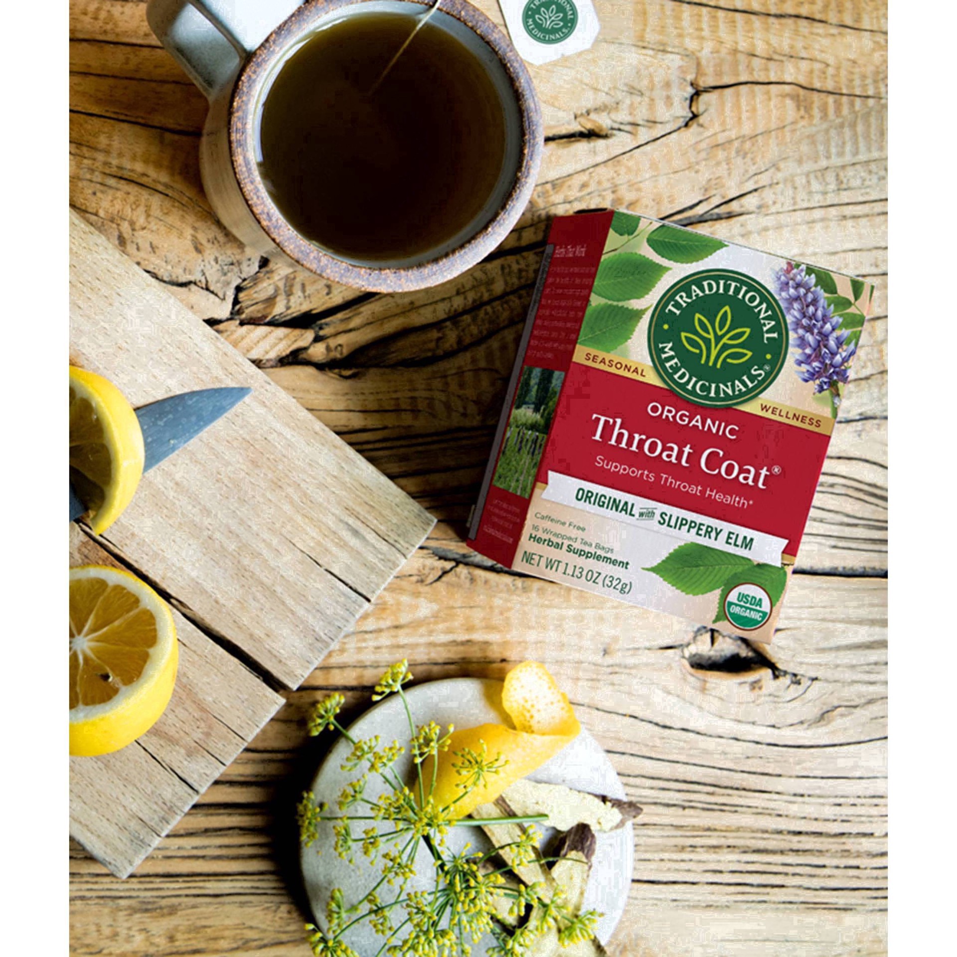 slide 97 of 103, Traditional Medicinals Organic Throat Coat, Caffeine Free Herbal Tea, 16 ct