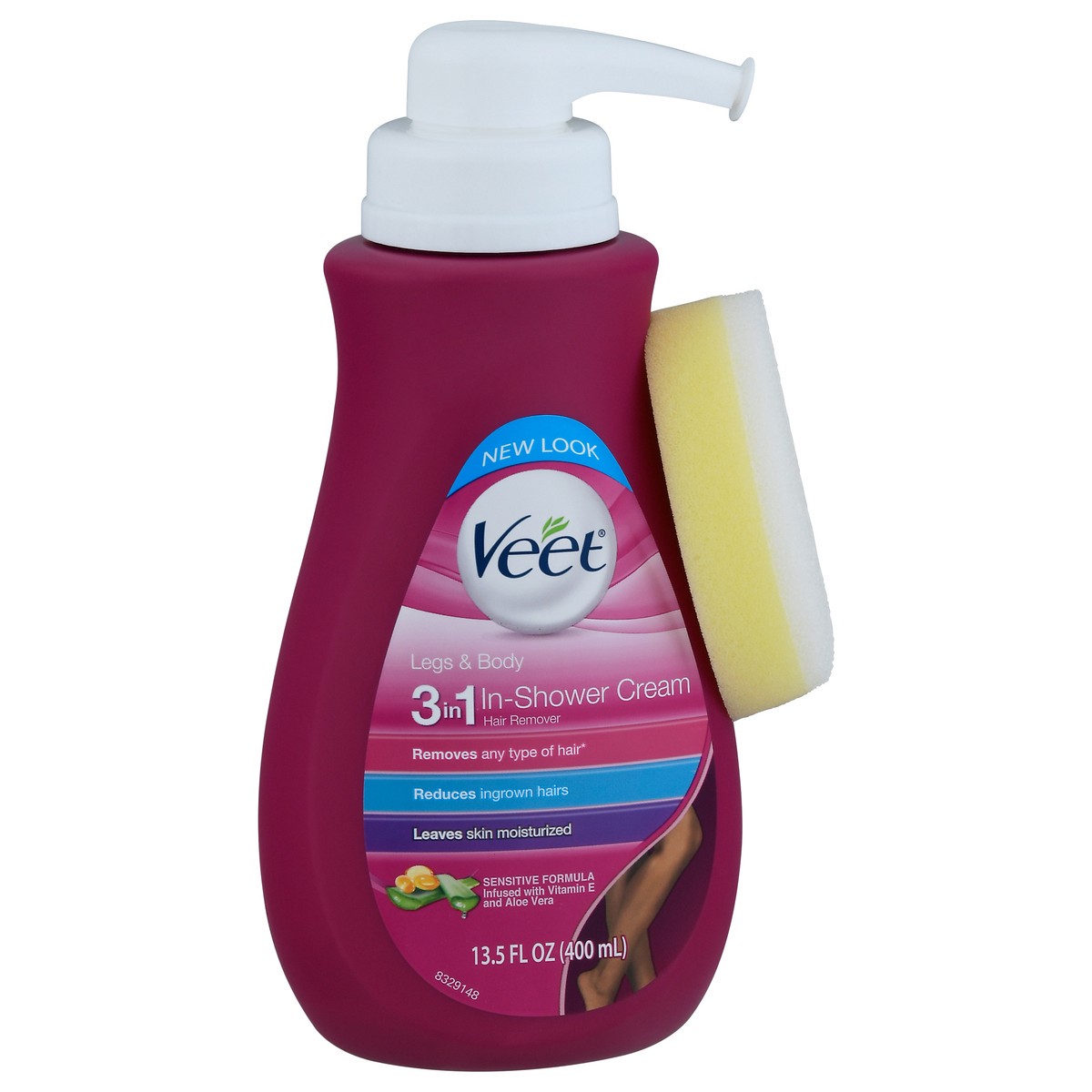 slide 2 of 9, Veet Legs & Body 3in1 In-Shower Cream Hair Remover 13.5 fl oz, 13.5 fl oz