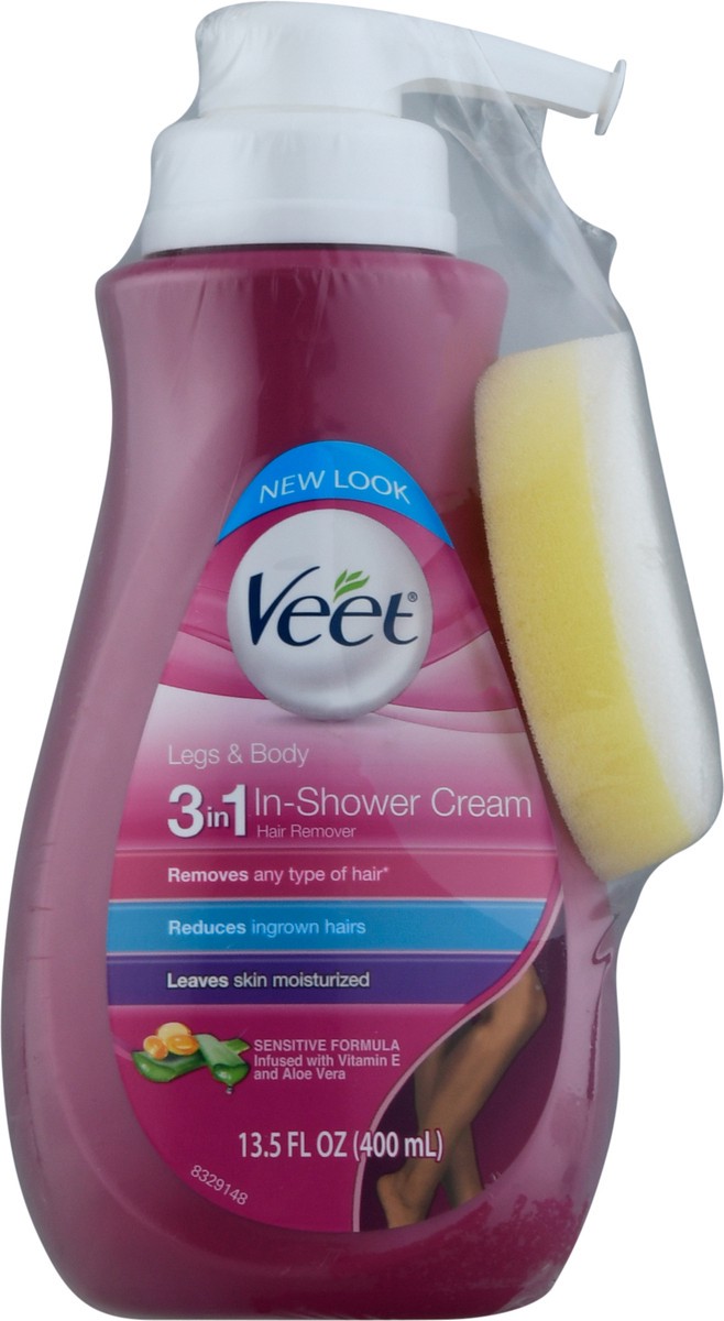 slide 6 of 9, Veet Legs & Body 3in1 In-Shower Cream Hair Remover 13.5 fl oz, 13.5 fl oz