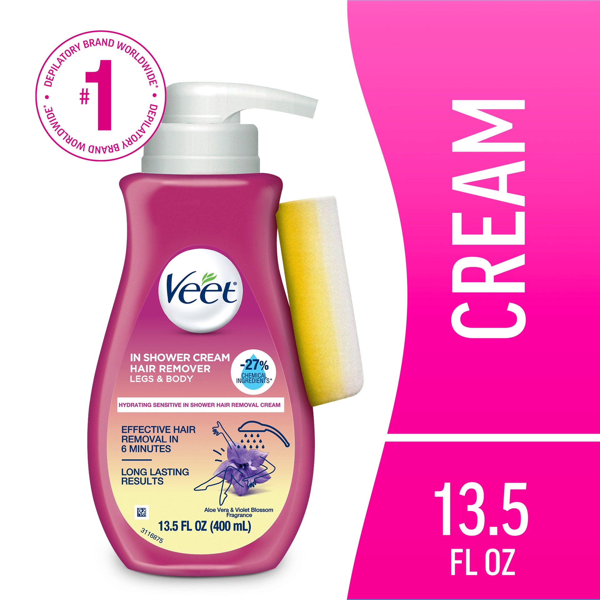 slide 1 of 9, Veet Botanic Inspirations In Shower Cream, 13.5 fl Oz., for Legs & Body, 13.5 oz