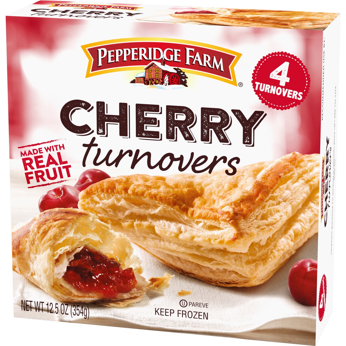 slide 3 of 9, Pepperidge Farm Cherry Turnovers Pastries, 4-Count 12.5 oz. Box, 12.5 oz