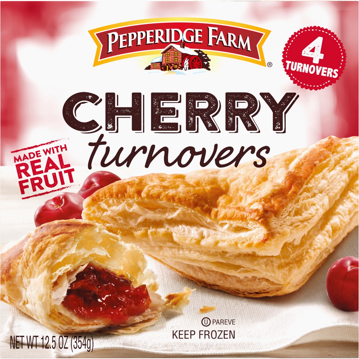 slide 6 of 9, Pepperidge Farm Cherry Turnovers Pastries, 4-Count 12.5 oz. Box, 12.5 oz