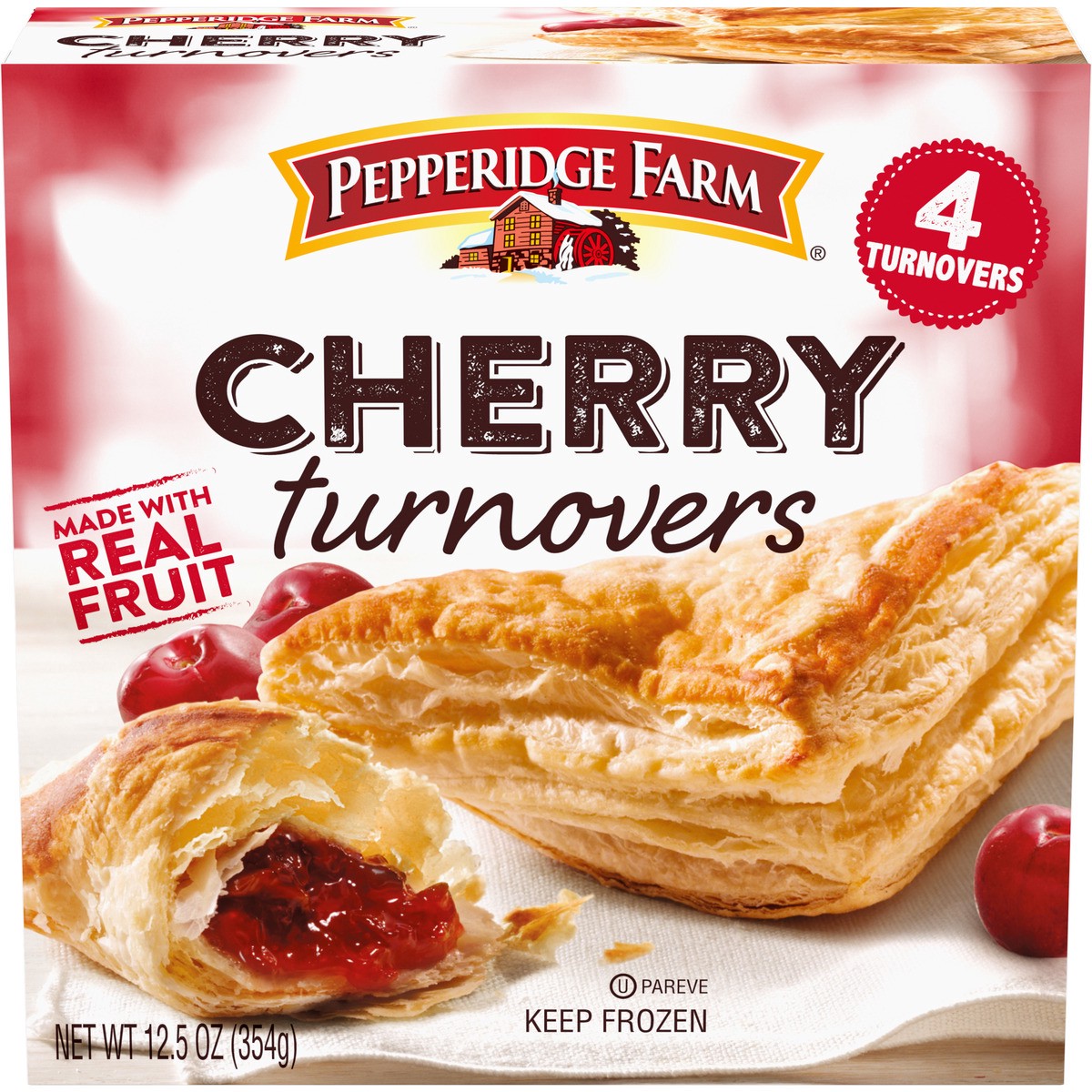 slide 1 of 9, Pepperidge Farm Cherry Turnovers Pastries, 4-Count 12.5 oz. Box, 12.5 oz