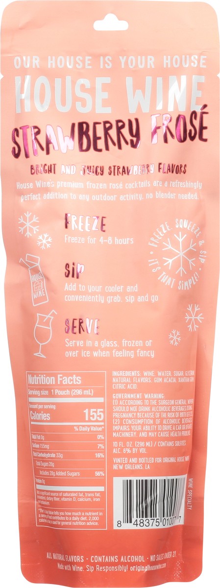 slide 11 of 13, House Wine Strawberry Frose Frozen Wine Cocktail 10 fl oz, 10 fl oz