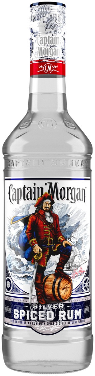 slide 1 of 2, Captain Morgan Silver Spiced Rum, 750 ml