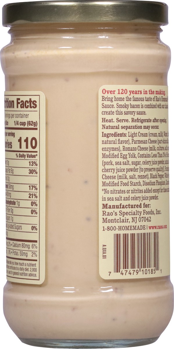 slide 10 of 12, Rao's Homemade Bacon Alfredo Sauce - 15 oz, 15 oz