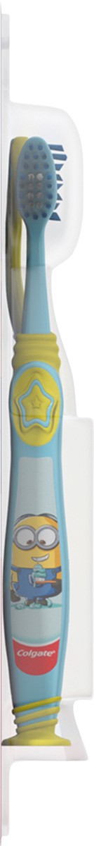 slide 2 of 7, Colgate Kids Extra Soft Toothbrush with Suction Cup - 2 Count (Minions), 2 ct