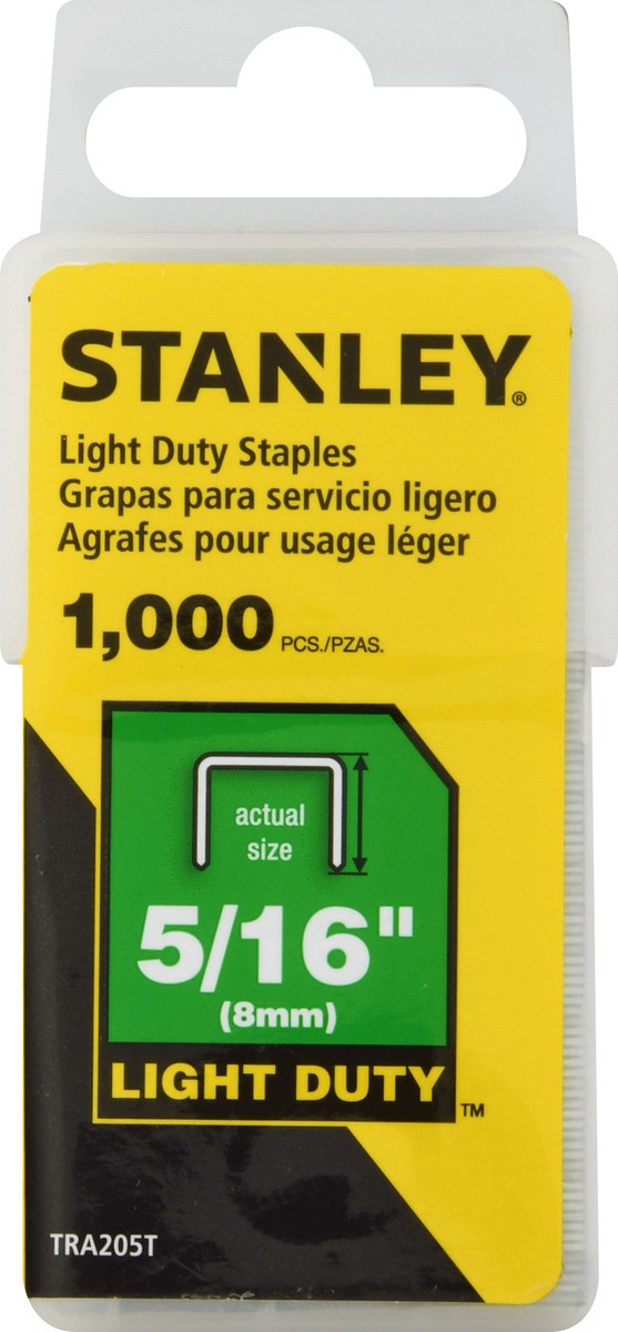 slide 1 of 8, STANLEY 5/16 Inch Light Duty Staples 1000 ea, 1000 ct