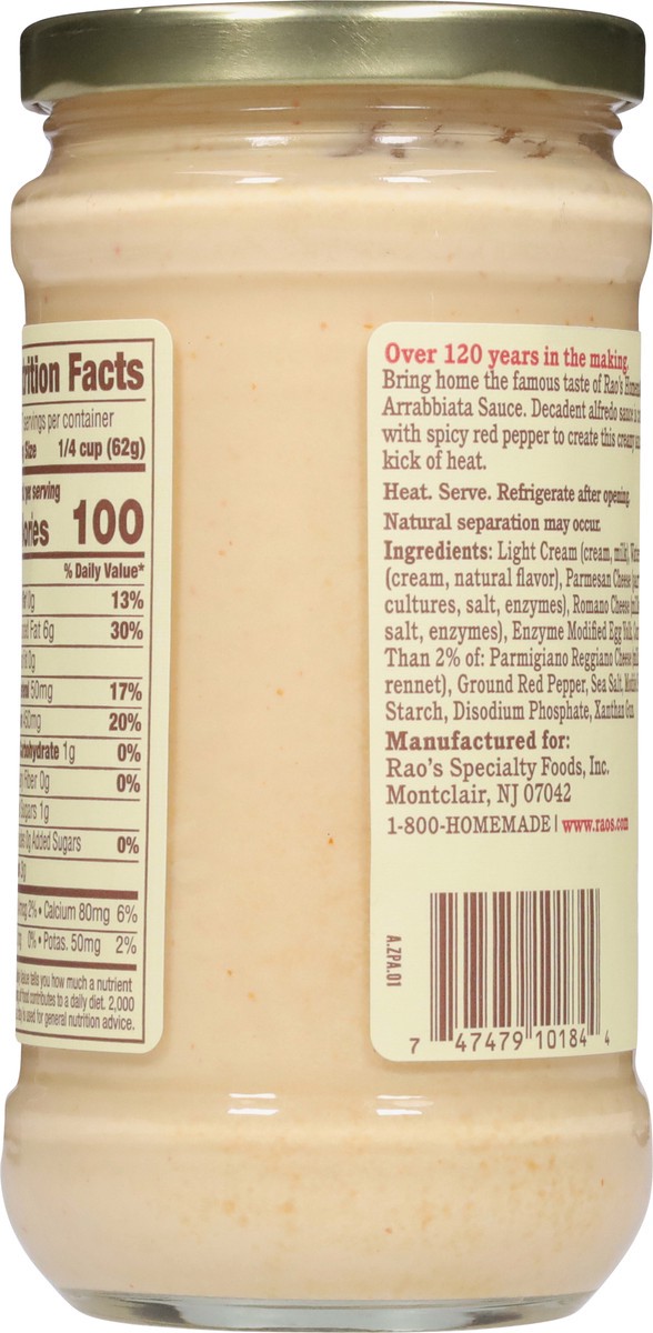 slide 4 of 13, Rao's Homemade Alfredo Arrabbiata Sauce - 15 oz, 15 oz