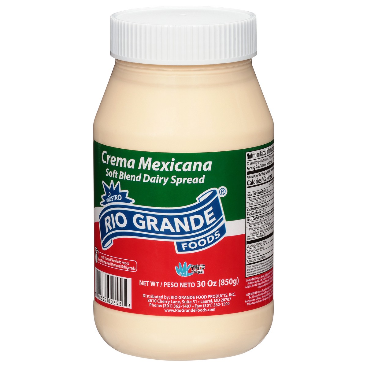 slide 13 of 13, Rio Grande Crema Mexicana Soft Blend Dairy Spread 30 oz, 30 oz