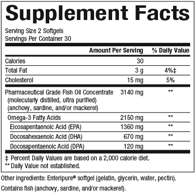 slide 2 of 2, Natural Factors RxOmega-3 Ultra Strength 2,150 mg EPA/DHA/DPA Enteripure, 176 g