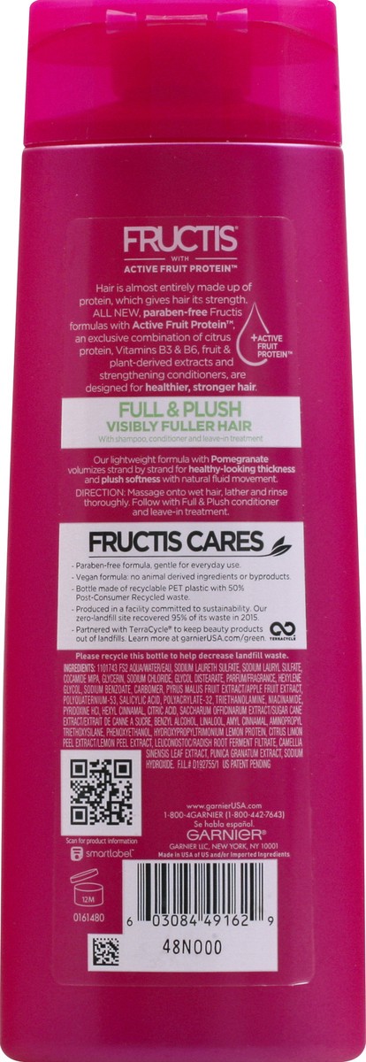 slide 9 of 10, Garnier Full & Plush Pomegranate Shampoo, 12.5 fl oz