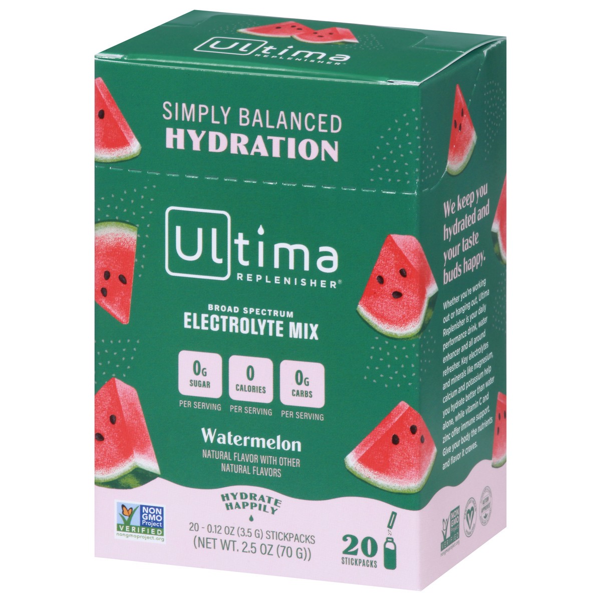 slide 8 of 13, Ultima Replenisher Daily Watermelon Electrolyte Drink Mix 20 - 0.12 oz Each, 2.5 oz