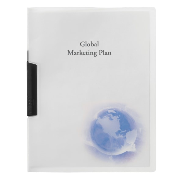 slide 1 of 1, GBC Swing-Clip Report Cover, Globe Design, 1 ct