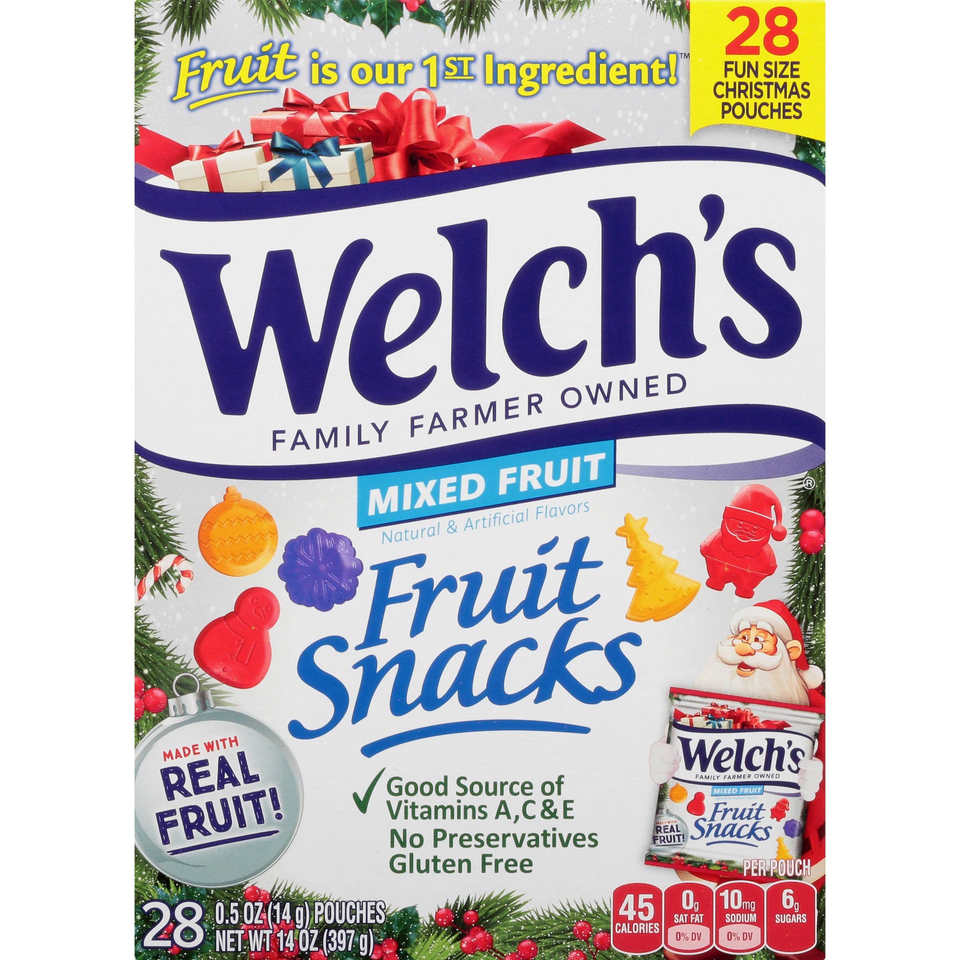 slide 1 of 9, Welch's Fun Size Mixed Fruit Snacks 28 - 0.5 oz Pouches, 28 ct