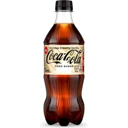 Coca-Cola Zero Sugar Holiday Creamy Vanilla Bottle, 20 fl oz