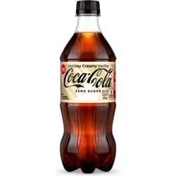 Coca-Cola Zero Sugar Holiday Creamy Vanilla Bottle, 20 fl oz
