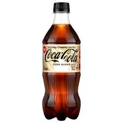 Coca-Cola Zero Sugar Holiday Creamy Vanilla Bottle, 20 fl oz