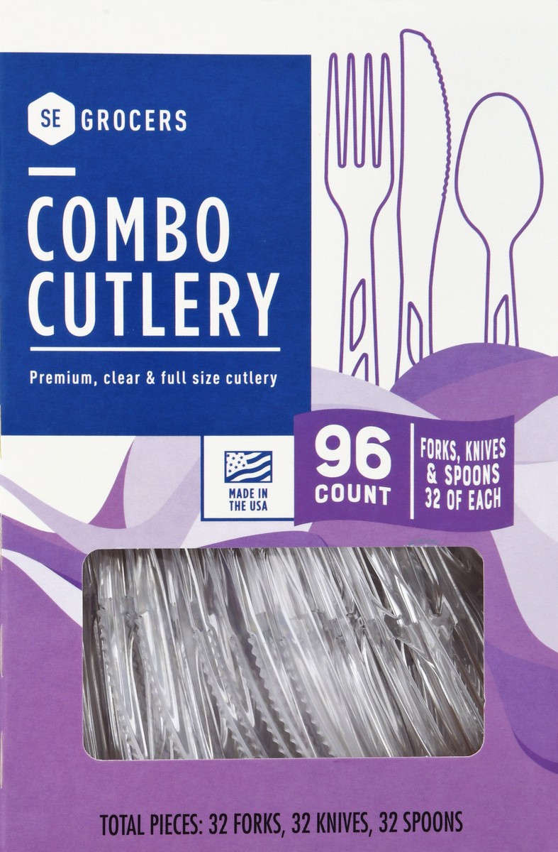 slide 8 of 11, SE Grocers Clear Combo Cutlery, 96 ct