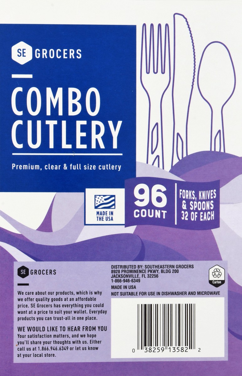 slide 2 of 11, SE Grocers Clear Combo Cutlery, 96 ct