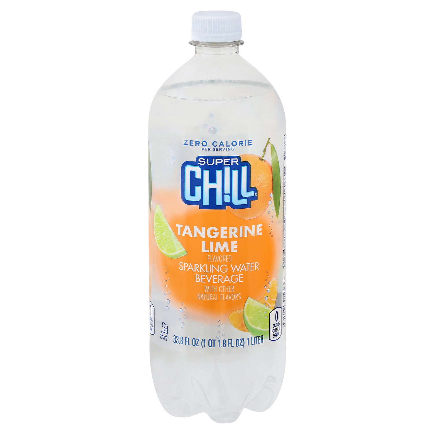 slide 1 of 1, Super Chill Sparkling Water Tangerine and Lime - 33.8 fl oz, 33.8 fl oz