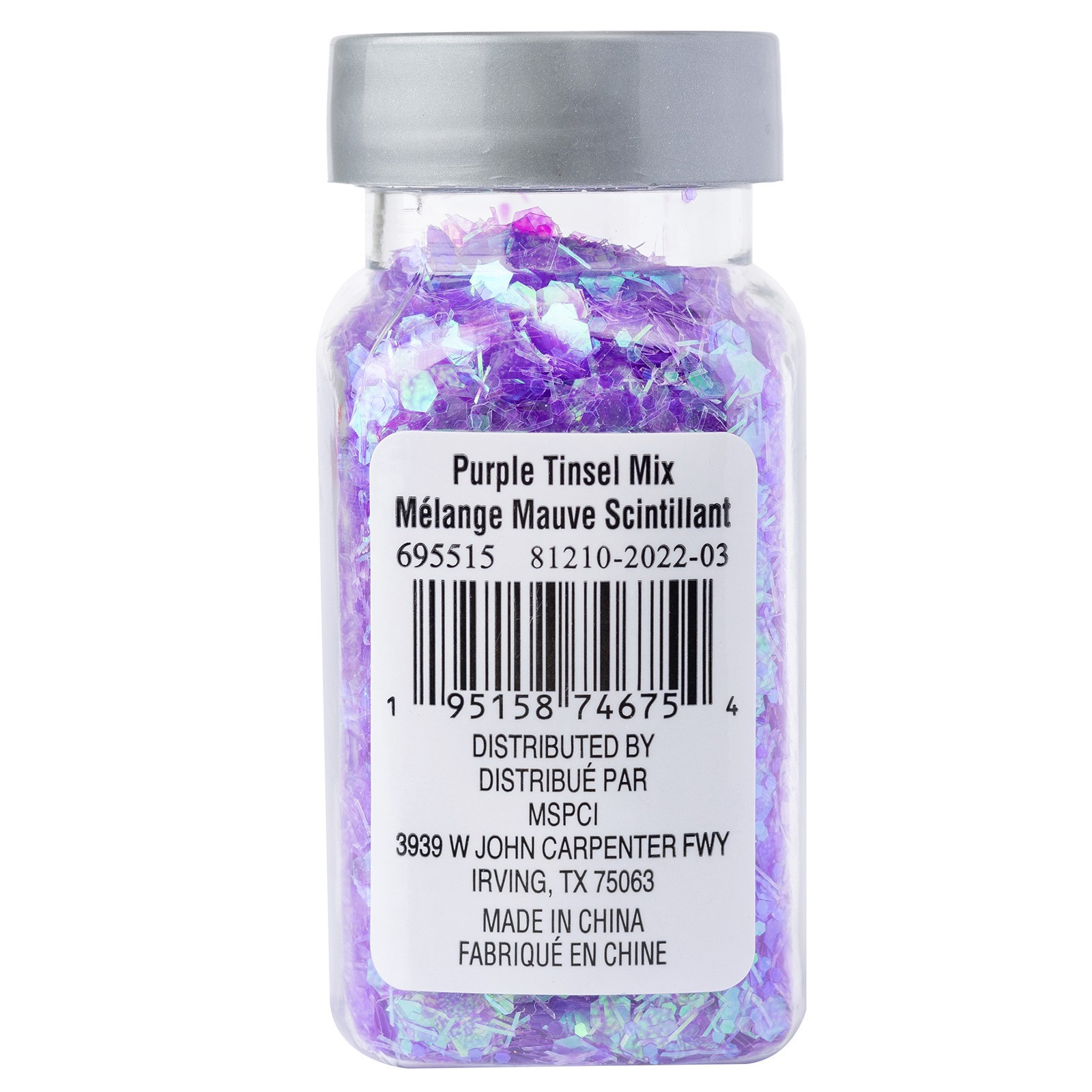 slide 2 of 3, Purple Mixed Shape Tinsel Specialty Polyester Glitter By Recollections, 0.59 oz