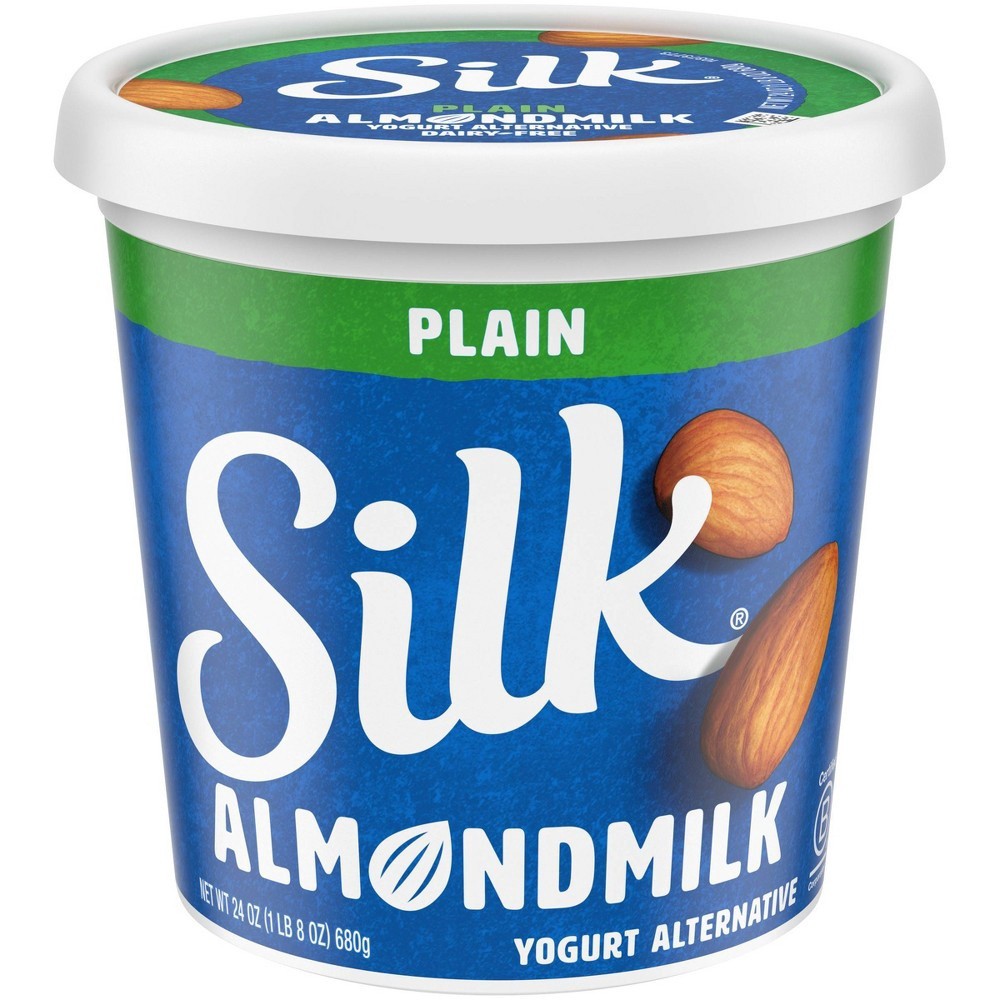 slide 6 of 8, Silk Plain Dairy Free, Almond Milk Yogurt Alternative, Rich and Creamy Plant Based Yogurt with 6 Grams of Protein, 24 OZ Tub, 24 oz