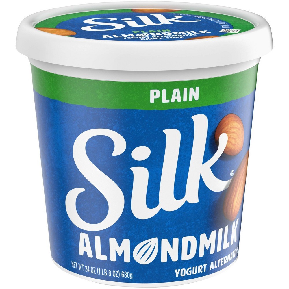 slide 7 of 8, Silk Plain Dairy Free, Almond Milk Yogurt Alternative, Rich and Creamy Plant Based Yogurt with 6 Grams of Protein, 24 OZ Tub, 24 oz