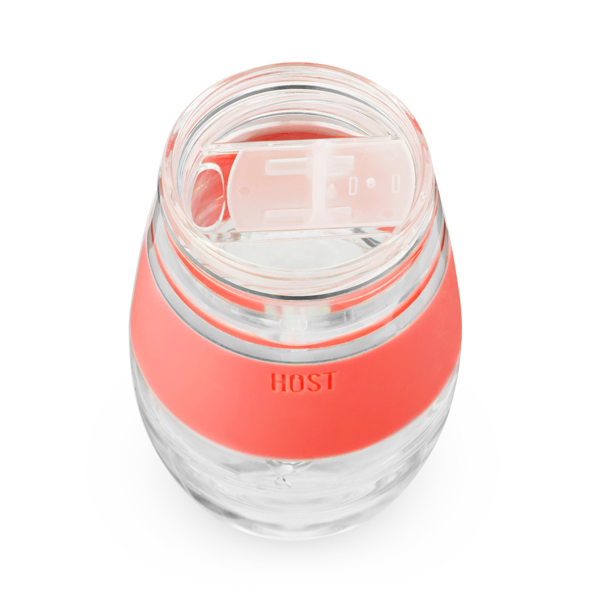 slide 3 of 5, HOST Wine Freeze Lid, Set of 2, Sliding Tab Closure, Travel Cup Lid for Wine Freeze Cooling Cup, Clear, 2 ct