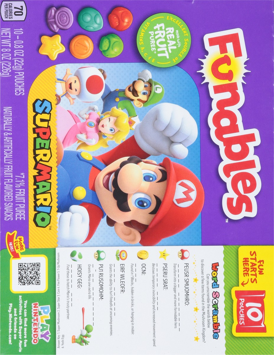 slide 5 of 16, Funables Super Mario Fruit Snacks 10 - 0.8 oz Pouches, 10 ct