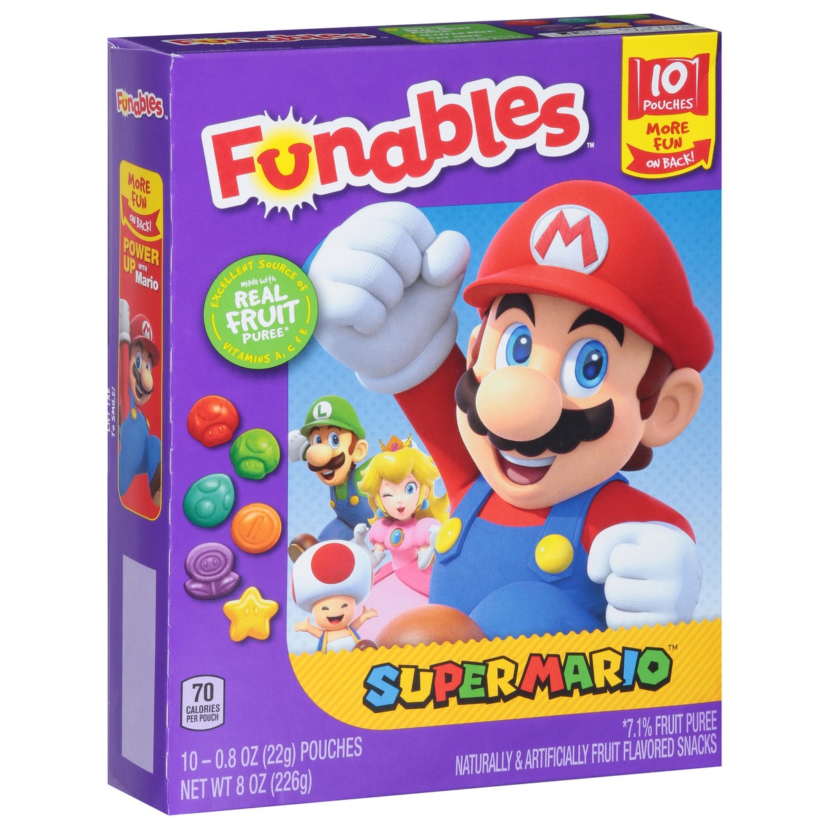 slide 2 of 16, Funables Super Mario Fruit Snacks 10 - 0.8 oz Pouches, 10 ct