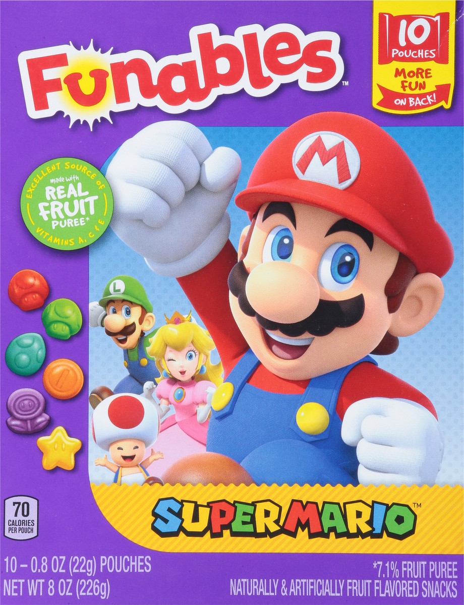 slide 13 of 16, Funables Super Mario Fruit Snacks 10 - 0.8 oz Pouches, 10 ct