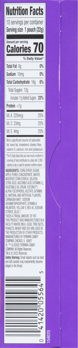 slide 10 of 16, Funables Super Mario Fruit Snacks 10 - 0.8 oz Pouches, 10 ct