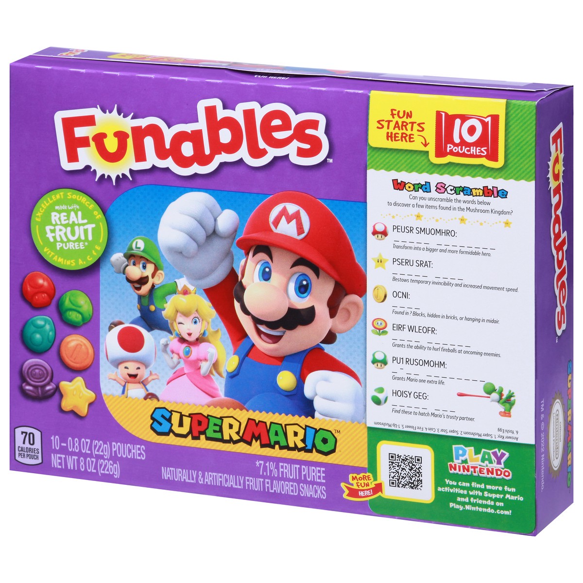 slide 15 of 16, Funables Super Mario Fruit Snacks 10 - 0.8 oz Pouches, 10 ct