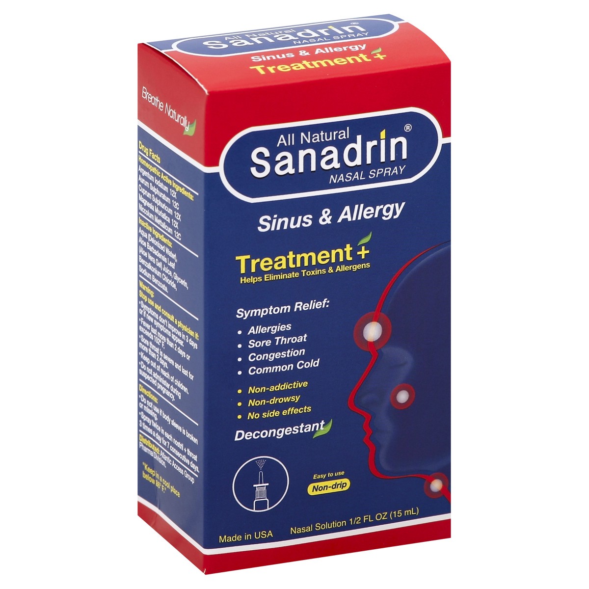 slide 5 of 5, Sanadrin Nasal Decongestant 0.5 oz, 0.5 oz