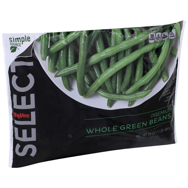 slide 1 of 1, Hy-vee Select Premium Whole Green Beans, 16 oz
